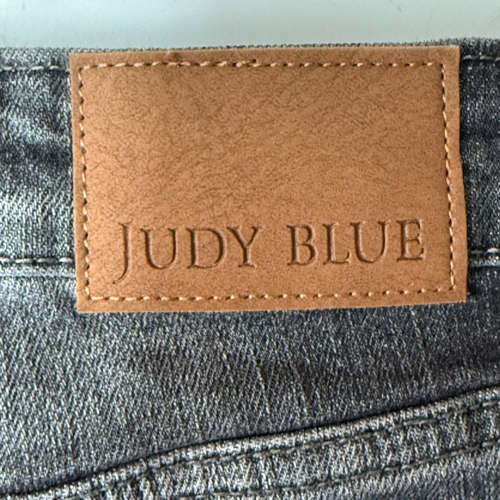 Judy Blue Jeans Womens 5 27 Gray Skinny Distressed Frayed Released Hem High Rise - Picture 6 of 15